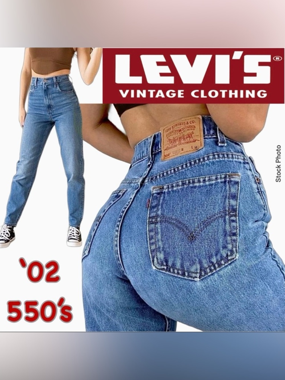 2002 LEVI’S 550 Relaxed Fit High Rise Tapered Jeans (12 MIS L31)